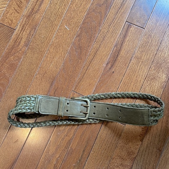 Hobo | Three Strand Braided Leather Belt in Green Size Medium Bohemian - Picture 2 of 6